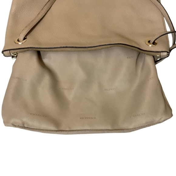 Coach Tan Pebble Leather Gold Accents Crossbody - Picture 11 of 15